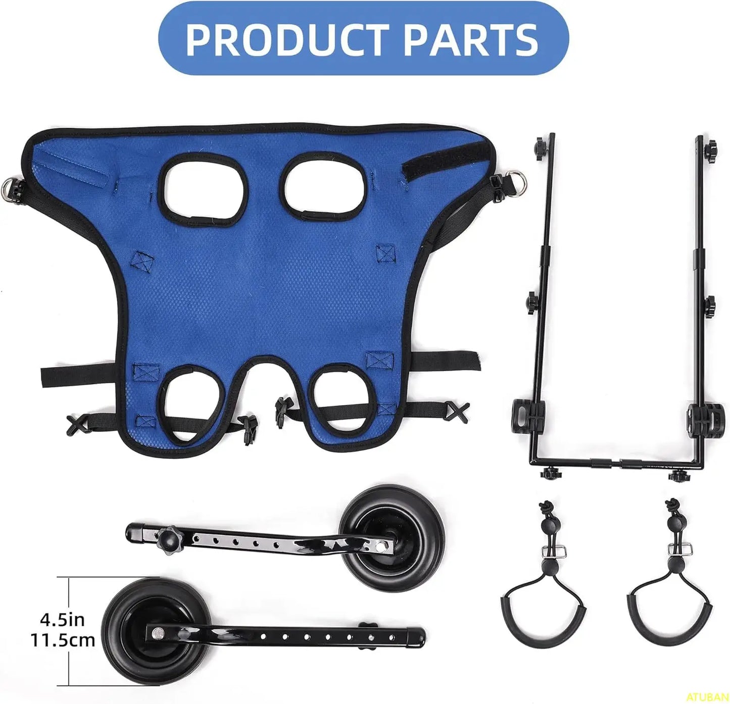 Small Dog Wheelchair, Adjustable Dog Wheelchairs-Mobility Aids for Disabled Pets, Suitable for Pets Weighing 8-20 Pounds