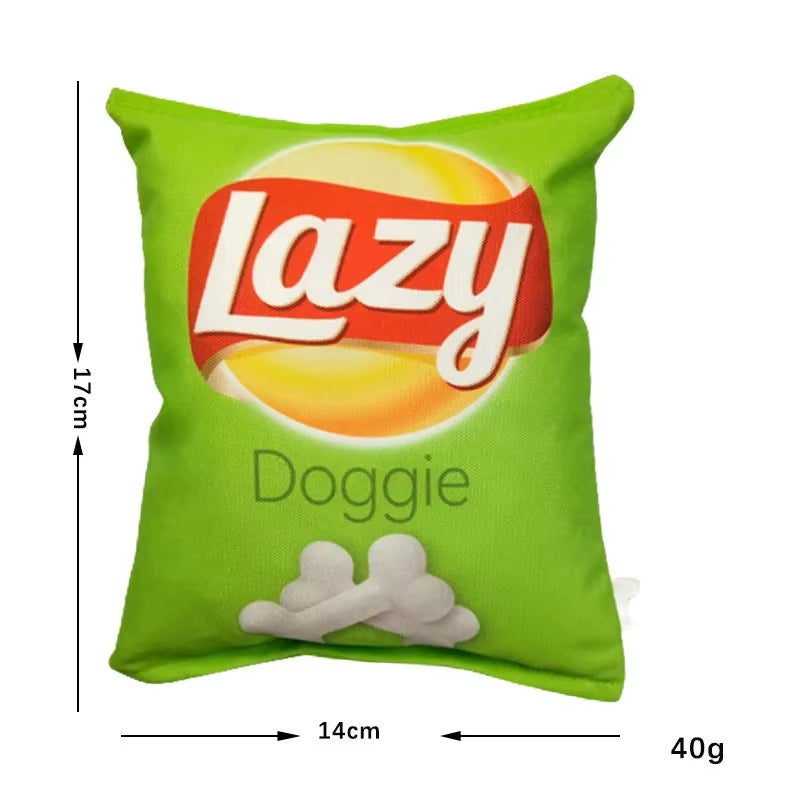 Funny Dog Toys Crisps Plush Filled Pets Squeaky Chew Bite-Resistant Sounding Paper Toys Small Medium Pets Supplies Accessories
