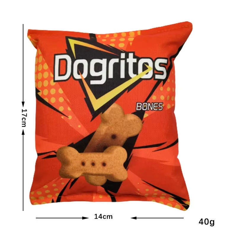 Funny Dog Toys Crisps Plush Filled Pets Squeaky Chew Bite-Resistant Sounding Paper Toys Small Medium Pets Supplies Accessories