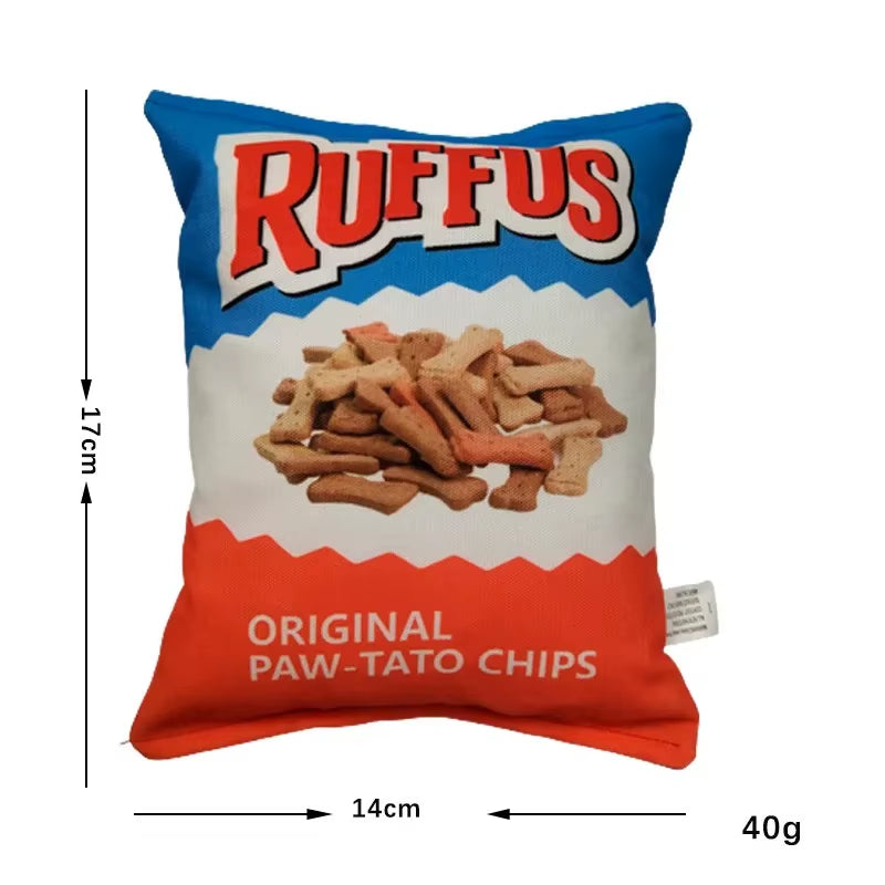 Funny Dog Toys Crisps Plush Filled Pets Squeaky Chew Bite-Resistant Sounding Paper Toys Small Medium Pets Supplies Accessories
