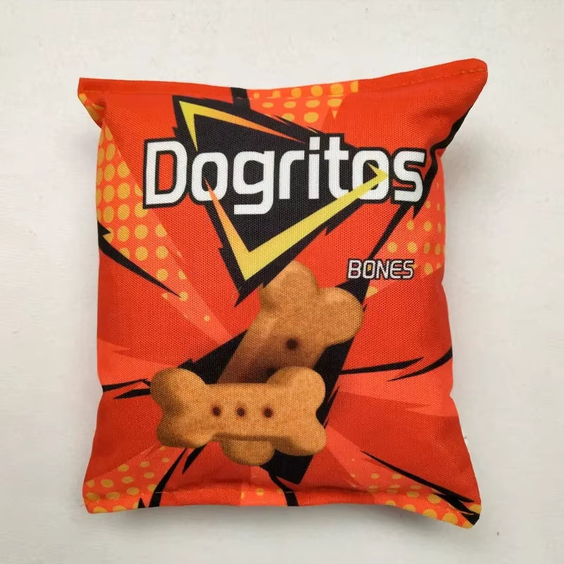 Funny Dog Toys Crisps Plush Filled Pets Squeaky Chew Bite-Resistant Sounding Paper Toys Small Medium Pets Supplies Accessories