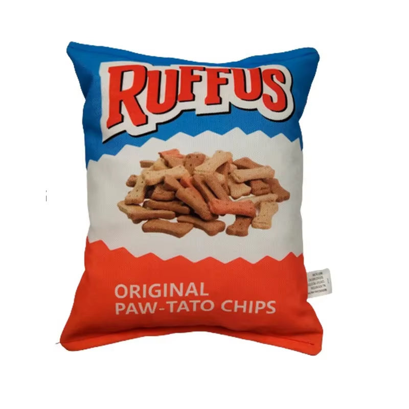 Funny Dog Toys Crisps Plush Filled Pets Squeaky Chew Bite-Resistant Sounding Paper Toys Small Medium Pets Supplies Accessories