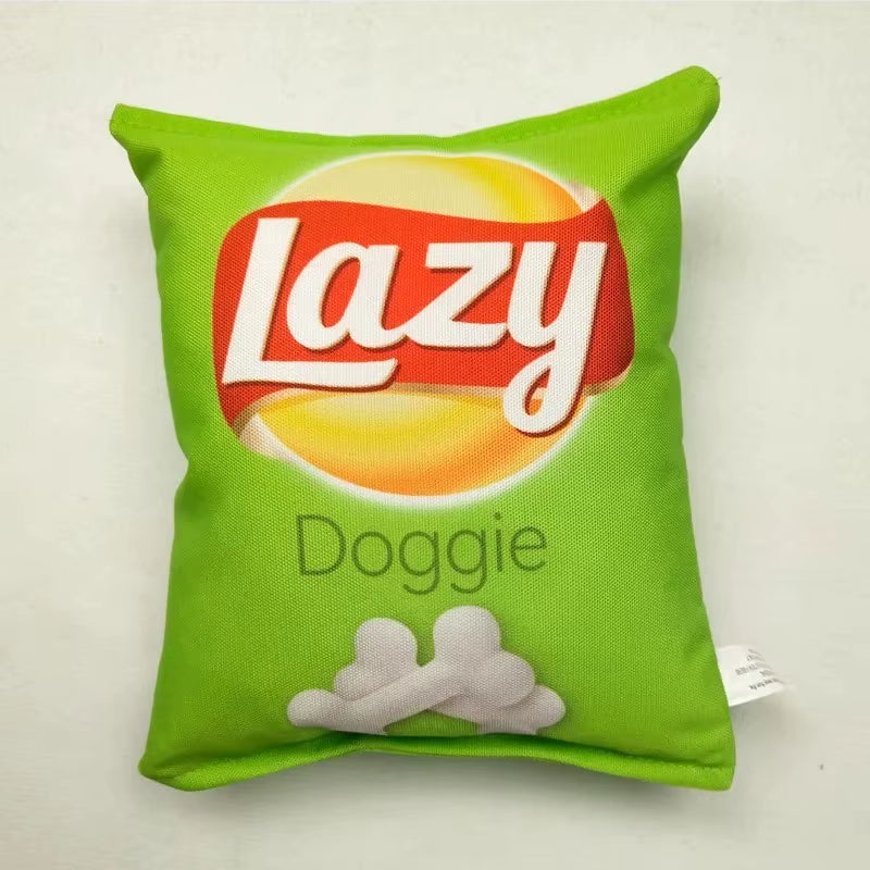 Funny Dog Toys Crisps Plush Filled Pets Squeaky Chew Bite-Resistant Sounding Paper Toys Small Medium Pets Supplies Accessories