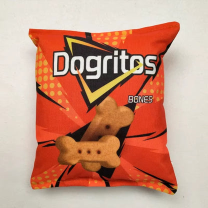 Funny Dog Toys Crisps Plush Filled Pets Squeaky Chew Bite-Resistant Sounding Paper Toys Small Medium Pets Supplies Accessories